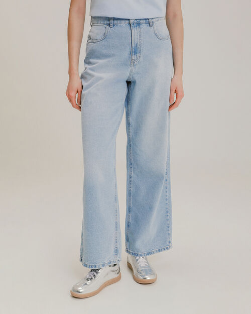 Wide Leg Jeans Efecto Lavado